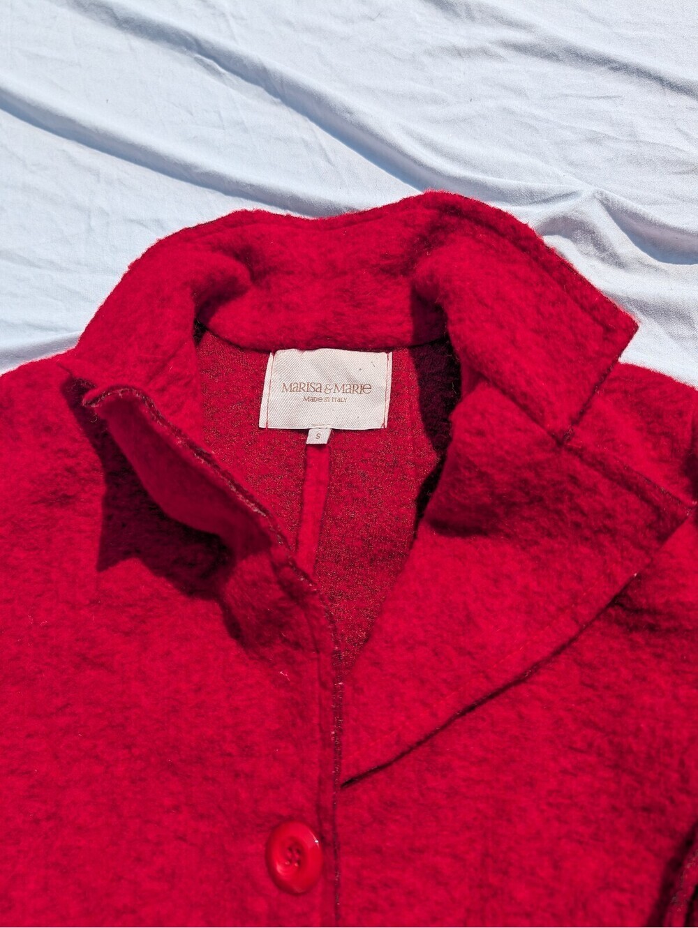 Marisa & Marie Women's Red Wool Blazer – Made in Italy Size Small - Picture 4 of 7